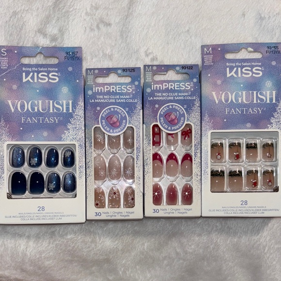 Kiss Other - 4 SETS-KISS imPRESS and KISS VOGUISH Festive Nail Set Collection